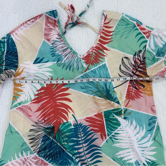 Tropical Leaf Print Bathing Suite Cover Up - Picture 10 of 12